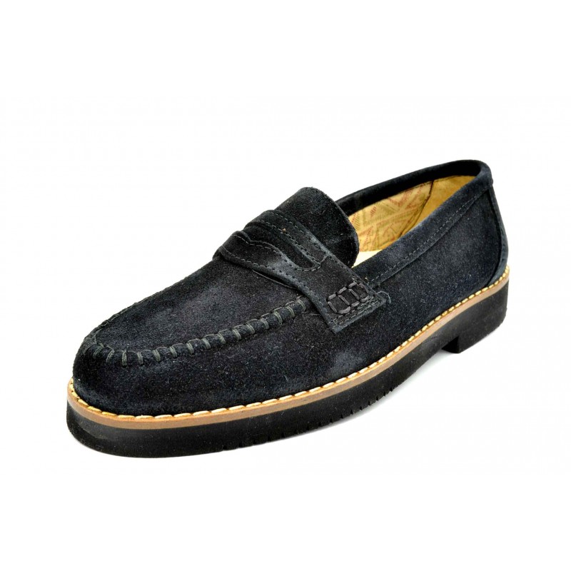 Menti 3001 negro | Mocasín de piel serraje