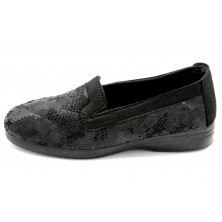 Muro 8057 negro - Zapatilla de paño elástica con plantilla extraible