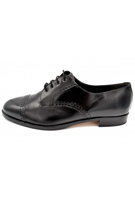 Paco Cantos 139 Negro - Zapato de vestir con suela de cuero