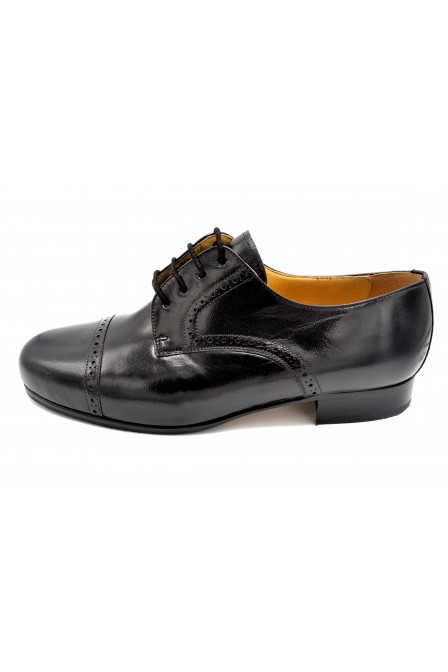 Paco Cantos 153 Negro - Zapato de vestir con suela de cuero