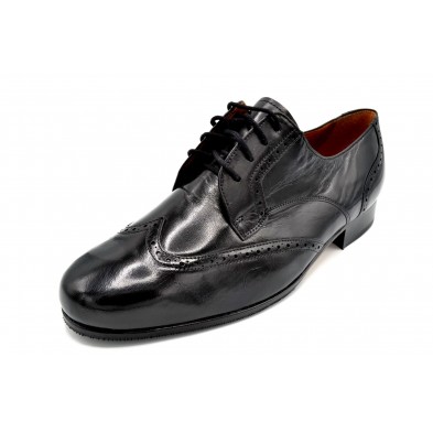 Paco Cantos 187 Negro - Zapato de vestir con suela de cuero