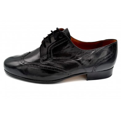 Paco Cantos 187 Negro - Zapato de vestir con suela de cuero