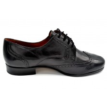 Paco Cantos 187 Negro - Zapato de vestir con suela de cuero