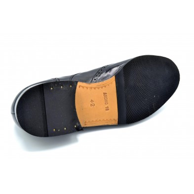 Paco Cantos 187 Negro - Zapato de vestir con suela de cuero