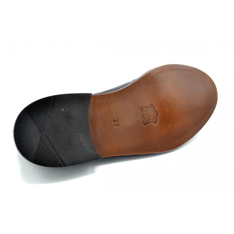 Paco Cantos 1511 negro - Zapato de piel con suela de cuero