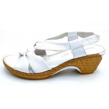 Porronet 5281 Blanco | Sandalia de piel con tacón