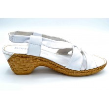 Porronet 5281 Blanco | Sandalia de piel con tacón