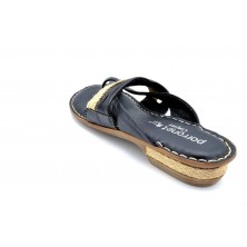 Porronet 5400 Negro | Sandalia plana de piel