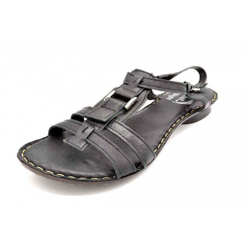 Porronet 0814 Negro | Sandalia de piel