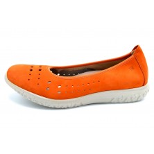 Dorking by Fluchos Silver D8228 Nobuk Naranja | Manoletina de piel | Hecha en España