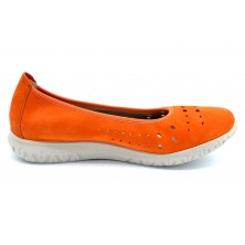 Dorking by Fluchos Silver D8228 Nobuk Naranja | Manoletina de piel | Hecha en España